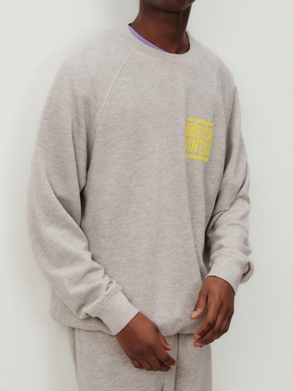 American Vintage brand men’s sweatshirt Zofbay heather grey - Picture 2 of 7